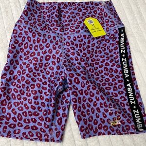 Zumba Fitness Purple and Red Animal Print Shorts